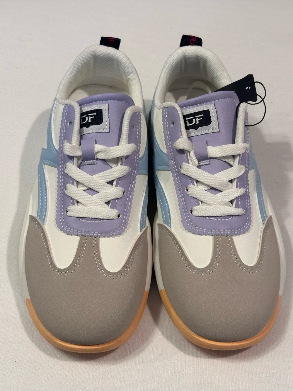 DeFlorance Lace-Up Sneakers in Lavender and Light Blue